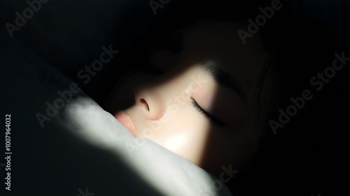 women opened eyes lying on the bed have an insomnia problems