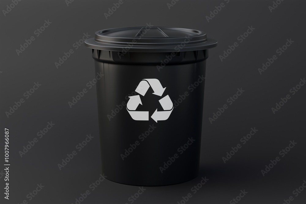 trash can with recycling symbol by generative ai trash can with recycling symbol by generative ai
