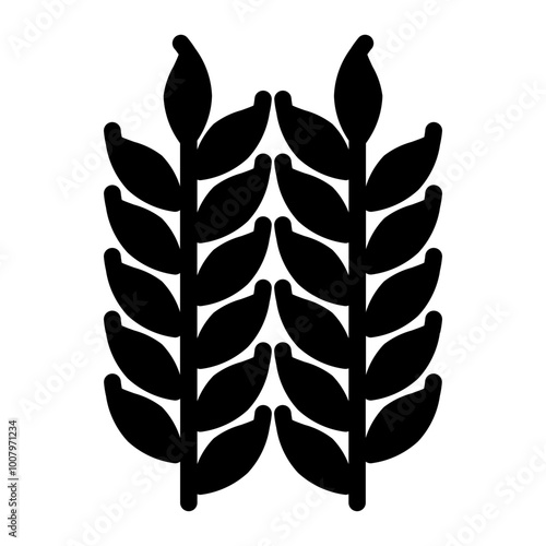 Grain Icon in Black Filll. Glyph Style. Isolated on white background
 photo