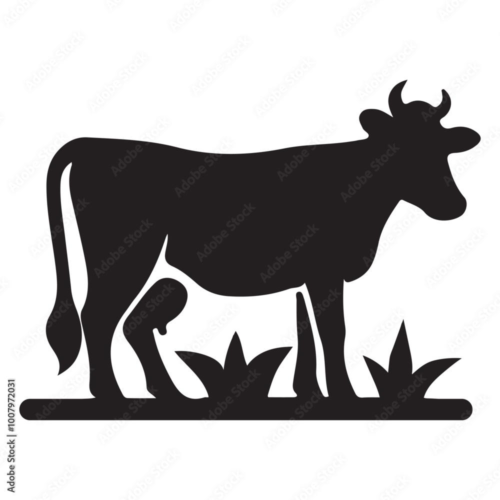 Black and White Cow Silhouette Illustration
Black and White Cow Silhouette Illustration