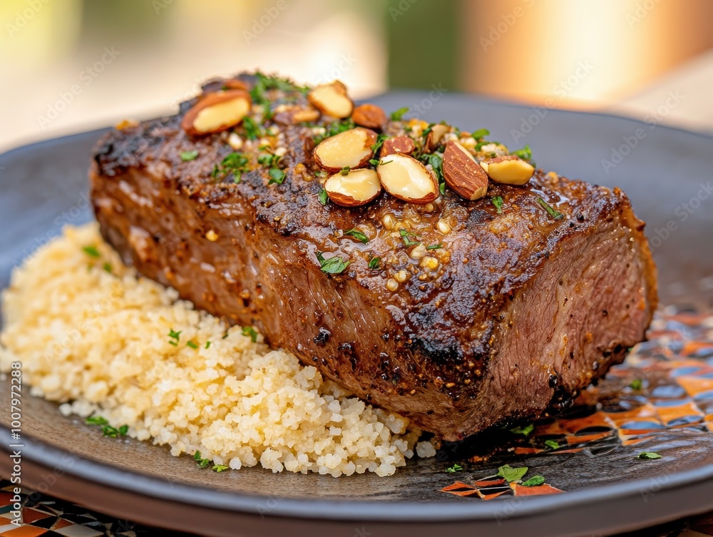Moroccan Style Slow Roasted Lamb Steak with Couscous Moroccan Style Slow Roasted Lamb Steak with Couscous