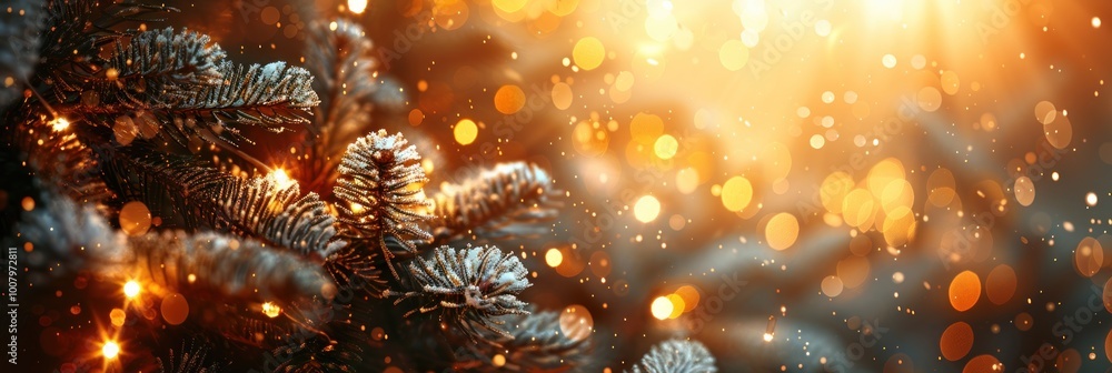 CHRISTMAS CARD GOLDEN FIREWORKS ON A GREEN BACKGROUND WITH  GOLD SNOWFLAKES