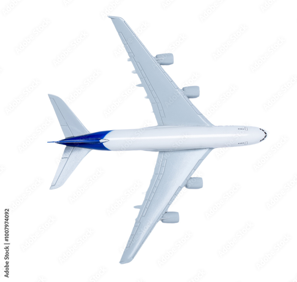 Passenger jet plane flies isolated on white background with clipping mask Passenger jet plane flies isolated on white background with clipping mask