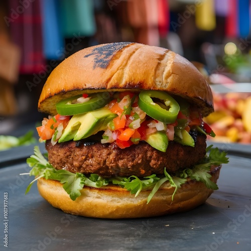 Spicy Mexican Cuisine Chorizo Burger