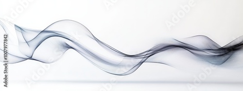 Single, smooth wave line elegantly sweeping across a blank canvas