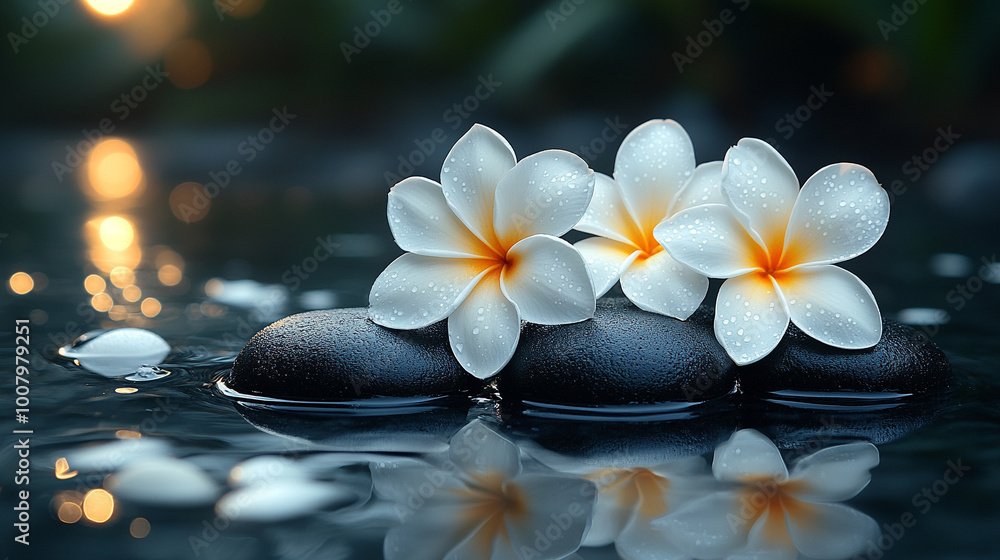 balanced stack of smooth black stones with white plumeria flowers symbolizes harmony, tranquility, and inner peace, often associated with meditation, spiritual balance, and nature's serenity balanced stack of smooth black stones with white plumeria flowers symbolizes harmony, tranquility, and inner peace, often associated with meditation, spiritual balance, and nature's serenity
