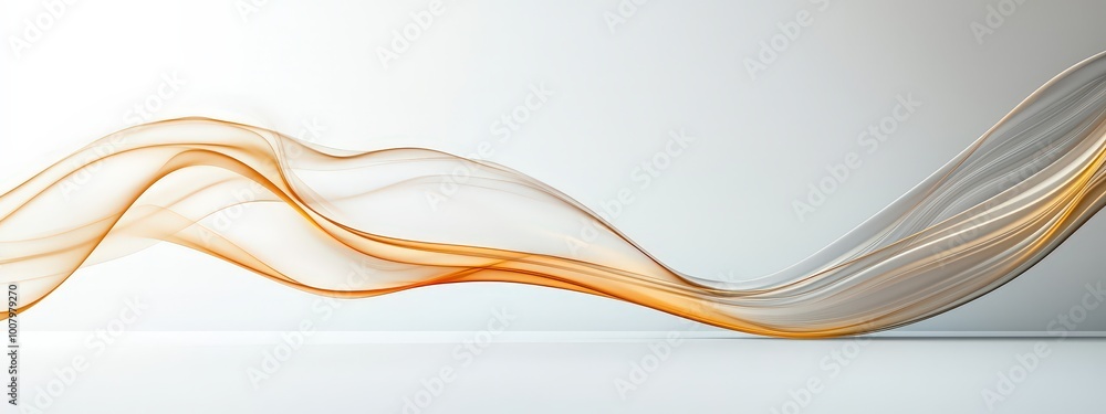 Obraz premium Single, smooth wave line elegantly sweeping across a blank canvas