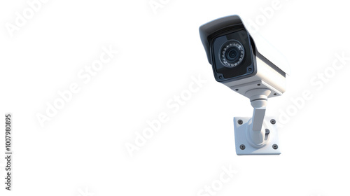 Solar-powered wireless security camera on white background