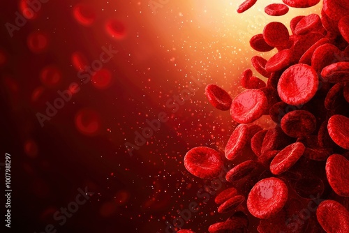 A Macro View of Red Blood Cells Floating in Plasma photo