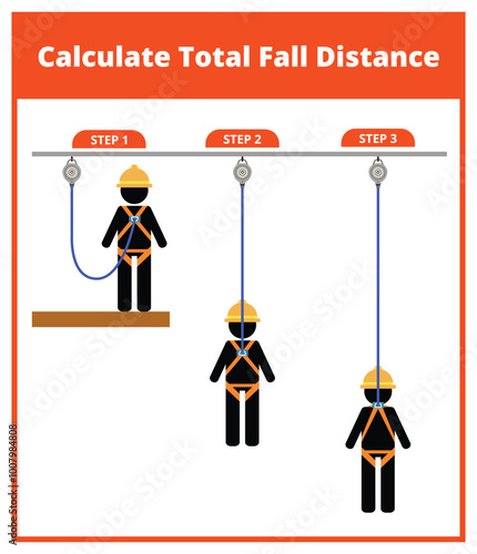 Fall Protection, Construction worker safety first, vector design