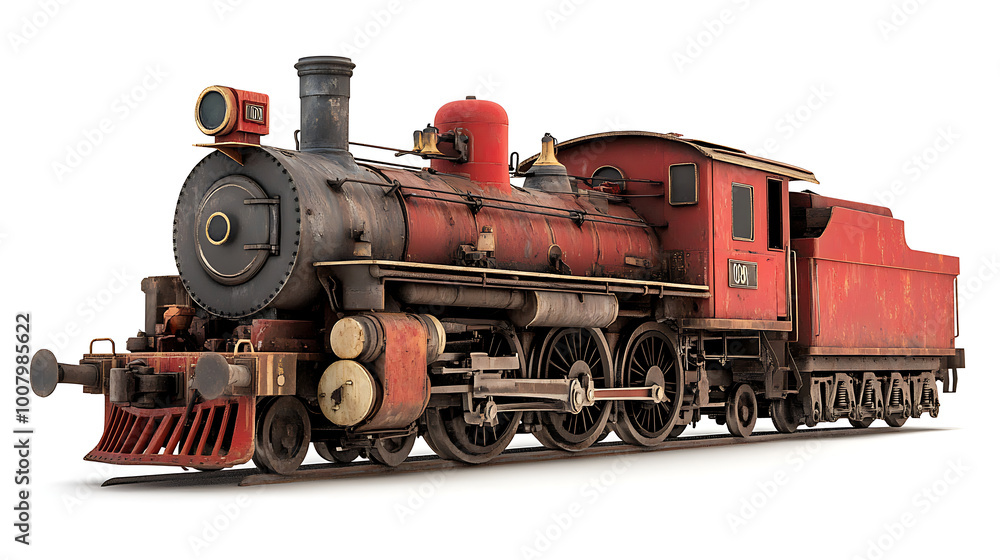 Old Locomotive Train isolated on white background Old Locomotive Train isolated on white background
