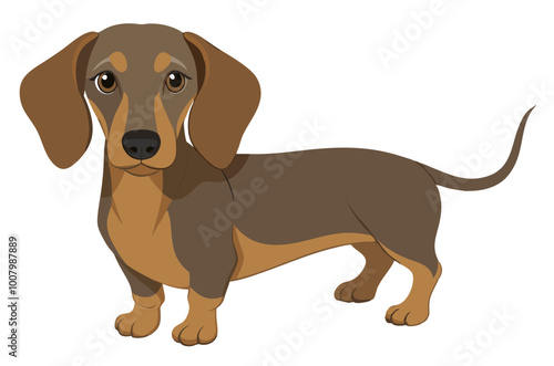 Dachshund dog vector image, isolated on white background
