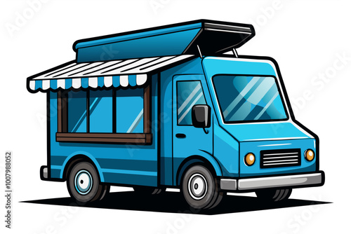 Logos of food truck vector image, isolated on white background
