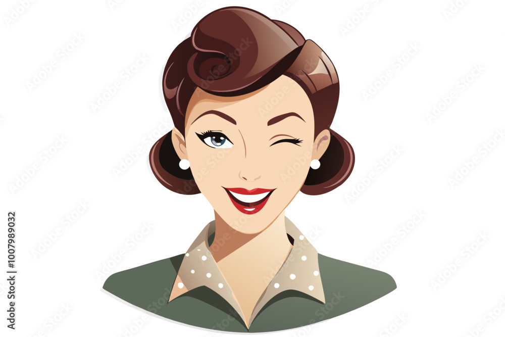 Winking young woman in retro clothes isolated vector image, isolated on white background
Winking young woman in retro clothes isolated vector image, isolated on white background