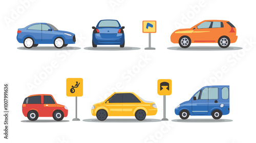 Car parking sign. Car parking vector icons. Parking and traffic signs isolated