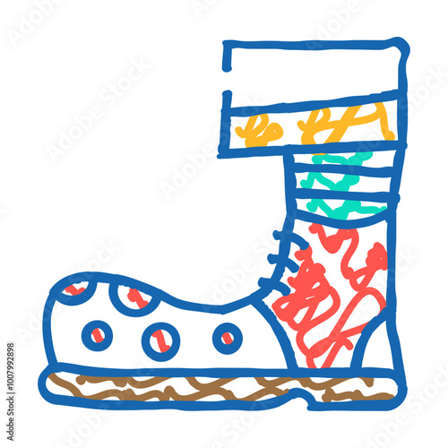 clown feet carnival vintage show doodle icon sketch vector. clown feet carnival vintage show sign. isolated symbol illustration