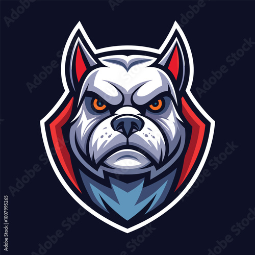 pitbull dog esport mascot vector illustration