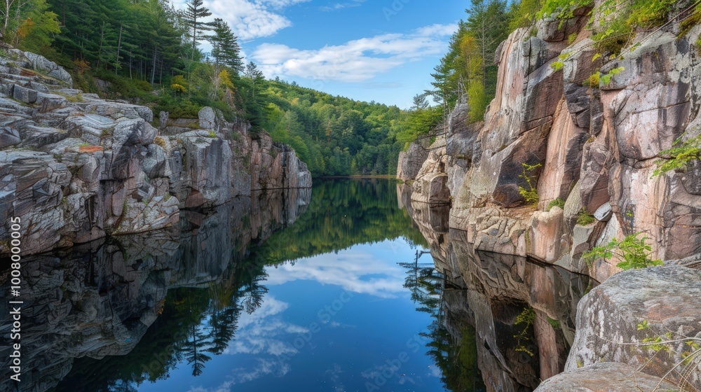 Serene Reflection in a Mountain Gorge Serene Reflection in a Mountain Gorge