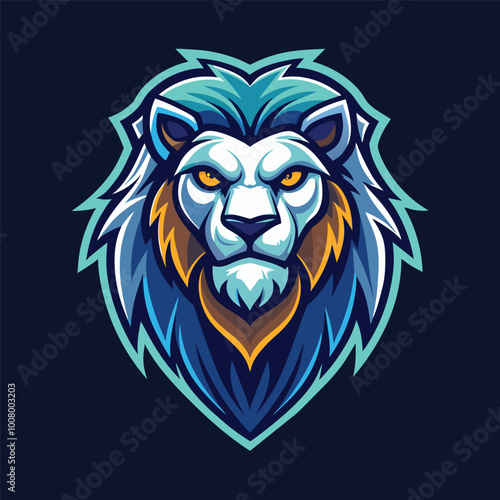 lion esport mascot vector illustration