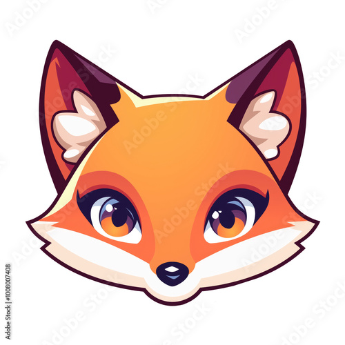 Cute fox head cartoon illustration