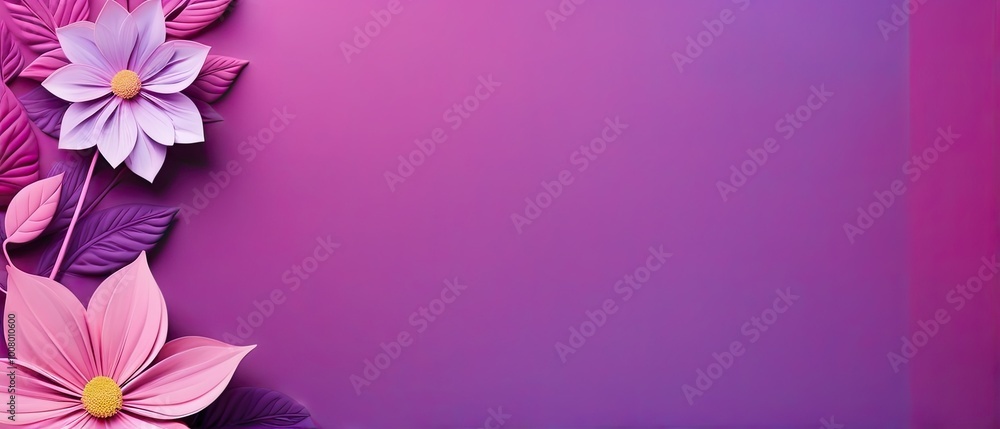 Fototapeta premium Pink and Purple Paper Flowers