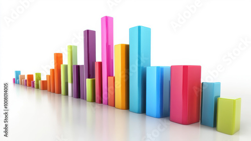 Colorful 3D bar graphs with data charts, representing business analytics, statistics, financial growth, and market analysis. Free Download Colorful 3D bar graphs with data charts, representing business analytics, statistics, financial growth, and market analysis. - GFXLoad