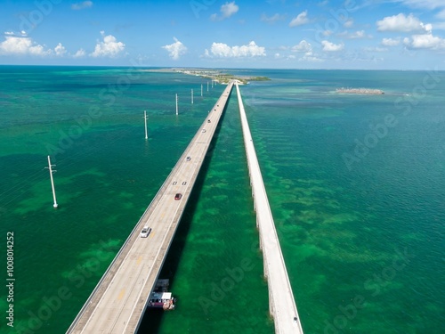 Highway 1, Overseas Highway spanning the Florida Keys. Big Pine Key, Florida Keys, Florida, United States. photo