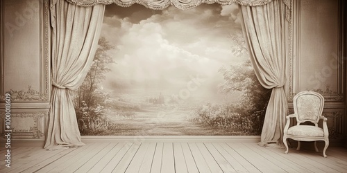 A vintage interior scene fe...