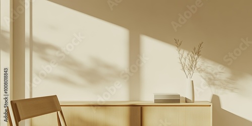 A serene interior featuring...