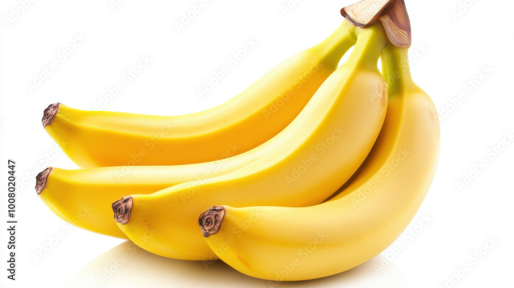 Bunch of yellow bananas, isolated with crisp white background, complete with clipping path and full depth of field for versatile use in professional designs. Bunch of yellow bananas, isolated with crisp white background, complete with clipping path and full depth of field for versatile use in professional designs.
