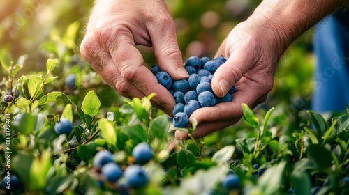 Wallpaper Mural Handful of Fresh Blueberries Torontodigital.ca