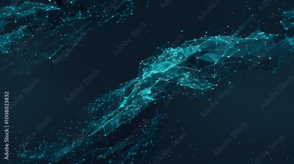 Abstract Digital Network on Dark Background Abstract Digital Network on Dark Background