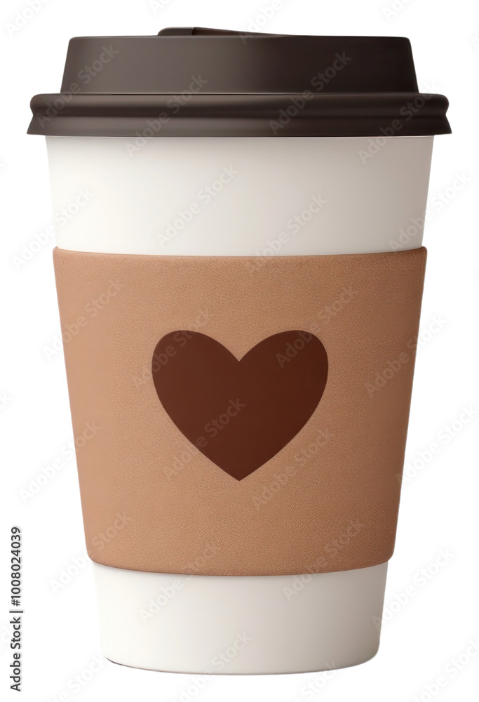 PNG Coffee cup with heart design PNG Coffee cup with heart design