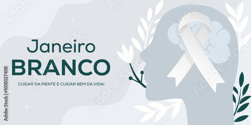 janeiro branco horizontal banner illustration design