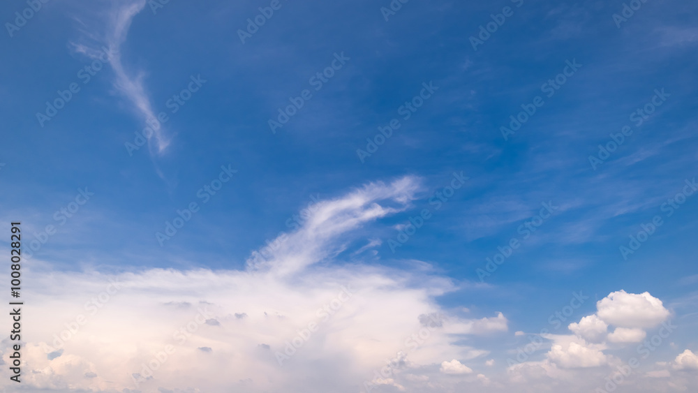 clear blue sky background,clouds with background, Blue sky background with tiny clouds. White fluffy clouds in the blue sky. 