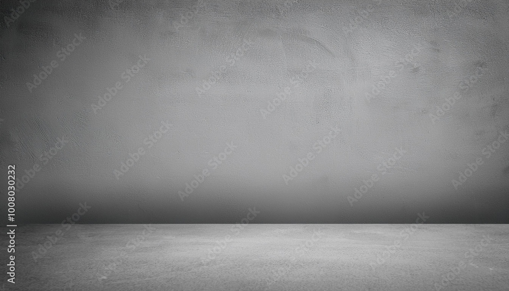 Empty Gray Wall Room interiors Studio Concrete Backdrop and Floor cement Shelf, well editing montage display products and text present on free space Grey Color Background Empty Gray Wall Room interiors Studio Concrete Backdrop and Floor cement Shelf, well editing montage display products and text present on free space Grey Color Background