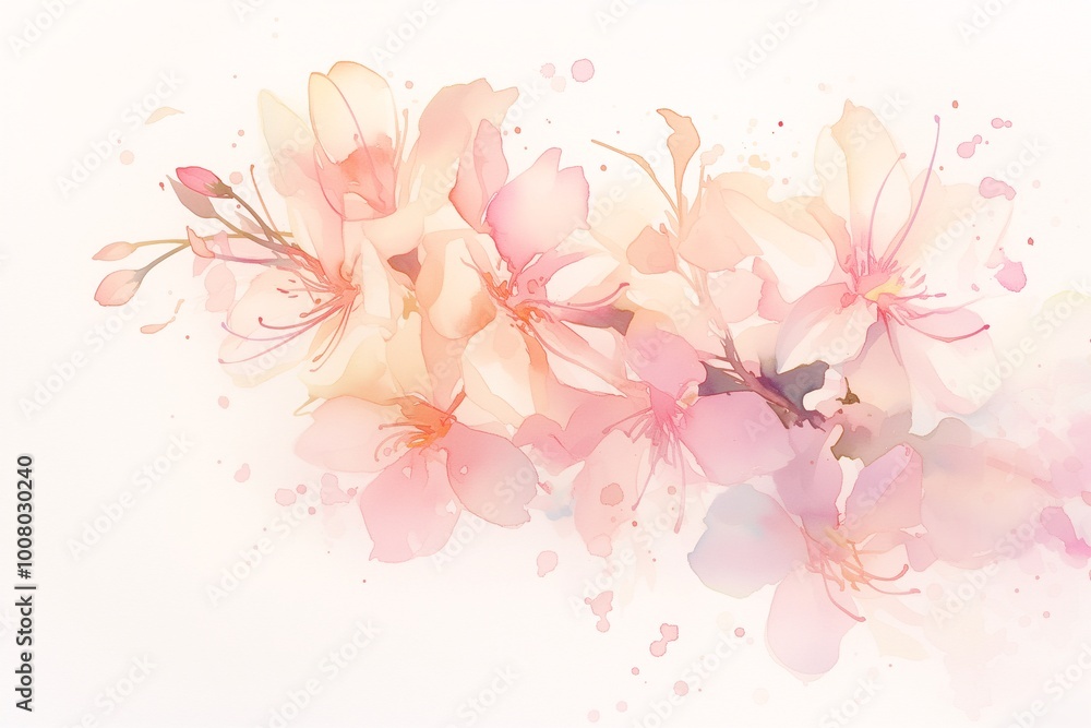 Fototapeta premium 水彩画の様な桜の絵