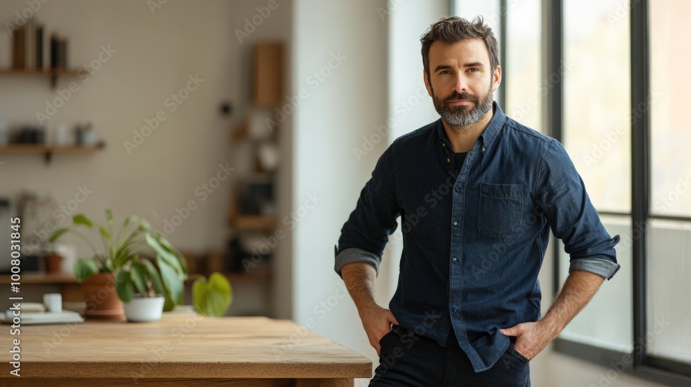 Portrait of a Man Leaning Against a Table Portrait of a Man Leaning Against a Table