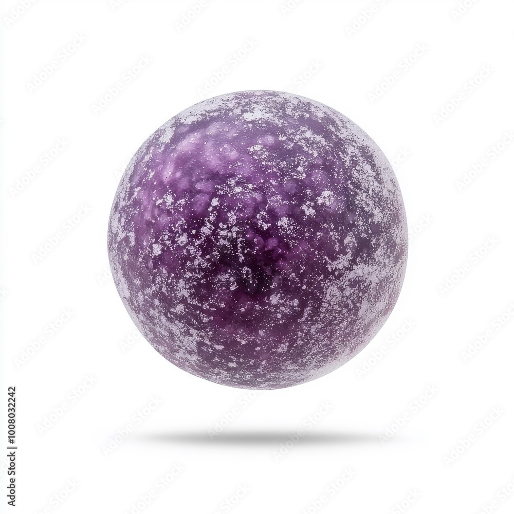 Flying blueberry mochi, isolated on a white background, floating in mid-air with an elegant movement. Flying blueberry mochi, isolated on a white background, floating in mid-air with an elegant movement.