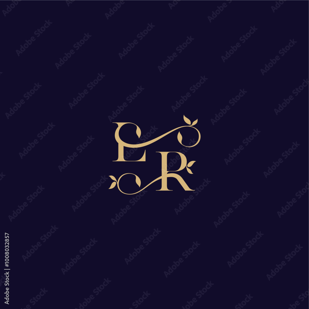 beauty leaf monogram logo organic and elegant concept LR wedding initial letter beauty leaf monogram logo organic and elegant concept LR wedding initial letter