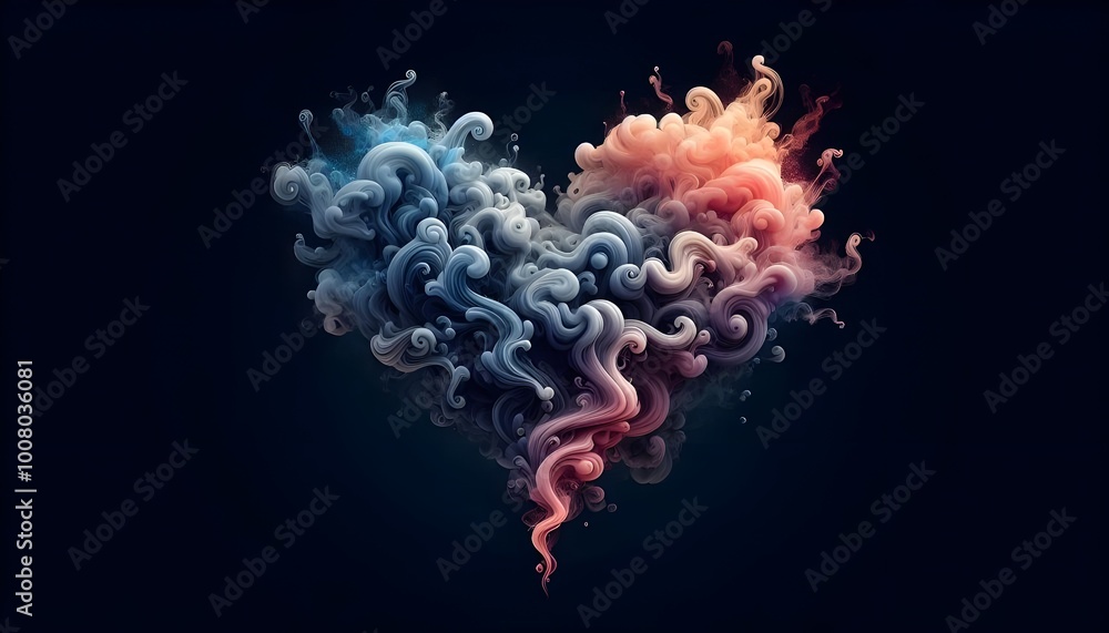 Obraz premium PNG Heart-shaped smoke art design