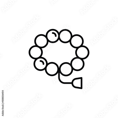 Buddhist mala beads icon. Simple Buddhist mala beads icon for social media, app, and web design. Vector illustration