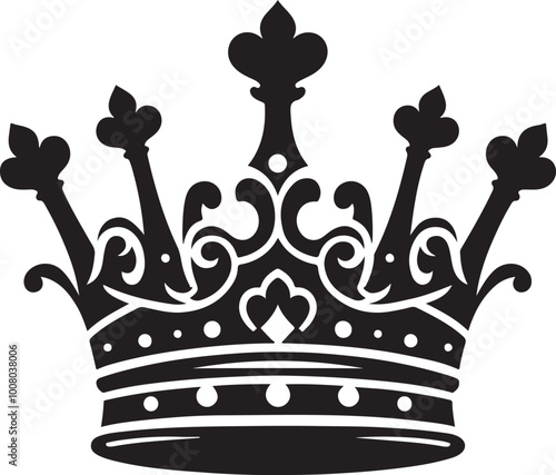 A Crown Silhouette Vector Illustration Icon, Heritage Crown Icon Set. Royal and king crown vector symbol. photo