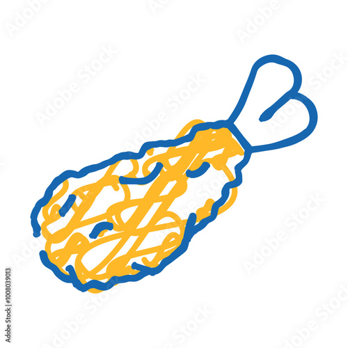 tempura shrimp japanese food doodle icon sketch vector. tempura shrimp japanese food sign. isolated symbol illustration