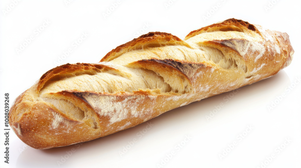 French baguette isolated on white background : Generative AI French baguette isolated on white background : Generative AI