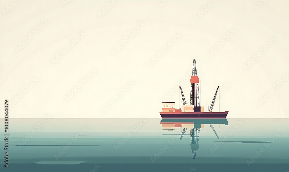 Oil Rig in the Calm Ocean Oil Rig in the Calm Ocean