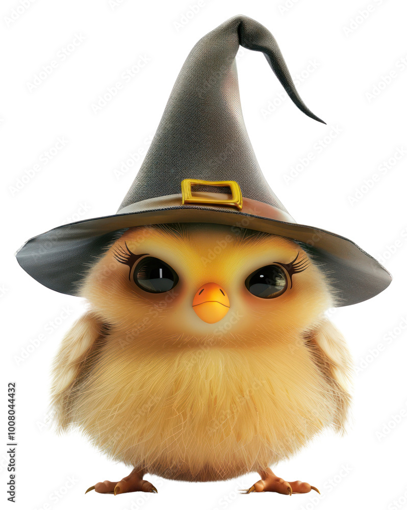 Fototapeta premium PNG Pigeopn wearing witch hat bird illustration halloween.
