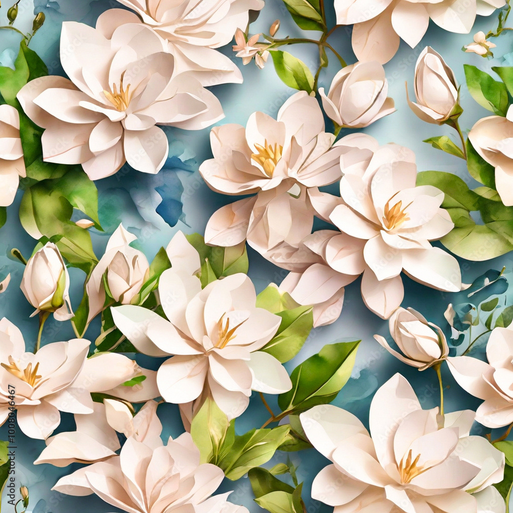 Jasmine Flower Digital Paper Background Jasmine Flower Digital Paper Background