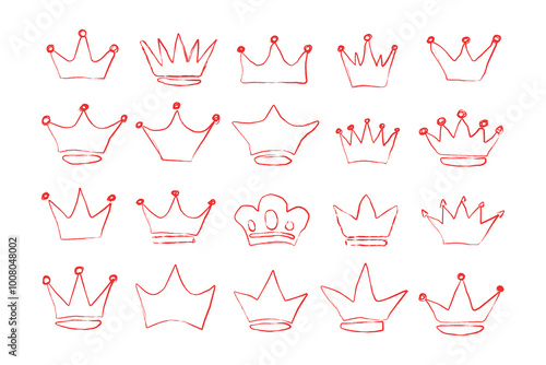 unique crown icon set for royal branding