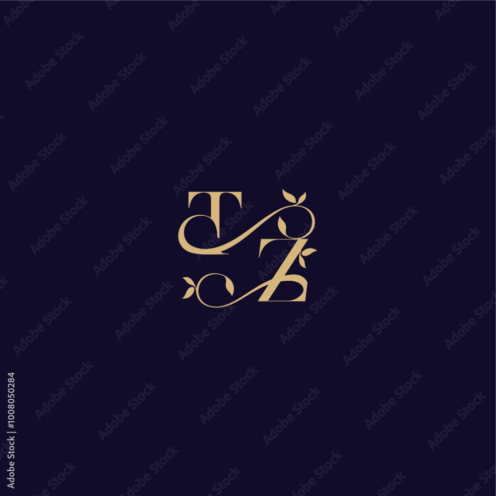organic and elegant concept TZ beauty leaf monogram logo letter wedding initial organic and elegant concept TZ beauty leaf monogram logo letter wedding initial